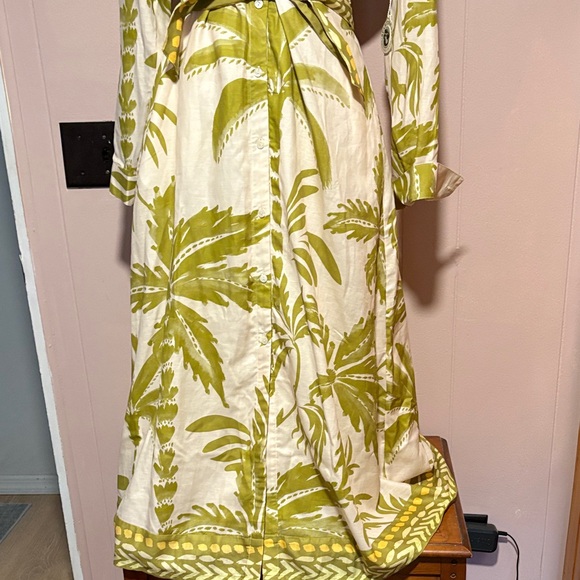 Spartina 449 Green and Cream Long Sleeve Dress NWT - Picture 2 of 9
